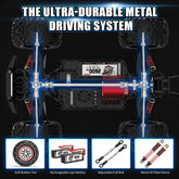 Hosim 1:10 Brushless RC Cars High Speed 68+KM Remote Control Car X-08 4WD Off Road RC Monster Trucks Blue(midwestern_rc)